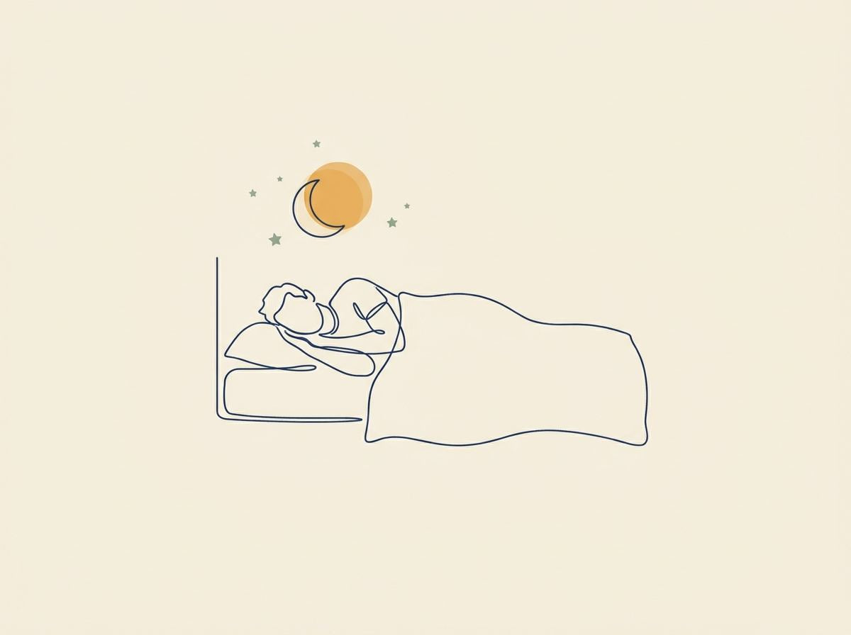 Line illustration — an unbroken night